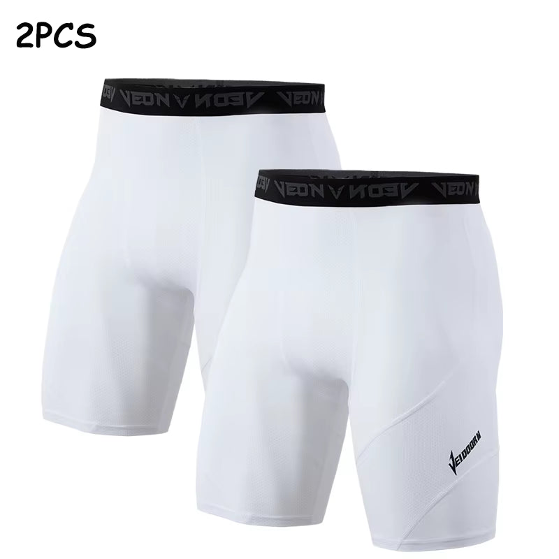 2PCS Running Tights Cool Dry Athletic Workout Cycling Shorts Leggings Sports Baselayer Running Athletic Workout Active Pants
