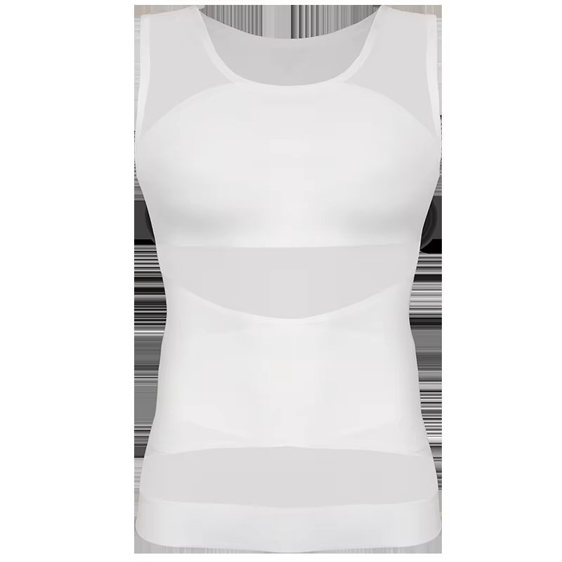 Mens Compression Shirts Body Shaper Slimming Undershirt Tank Tops Sleeveless Workout Tummy Control Shapewear Vest