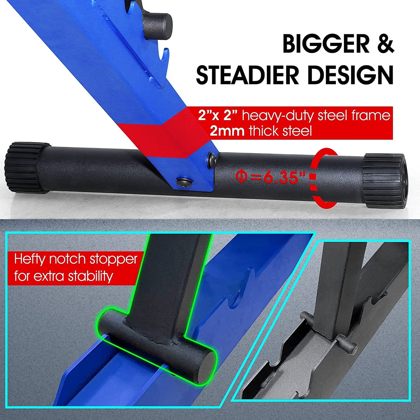 Adjustable Weight Bench / Utility Weight Bench with Foldable Design - Multi-Purpose Flat/Incline/Decline Bench for Home Gym (Cobalt) (UXT5)