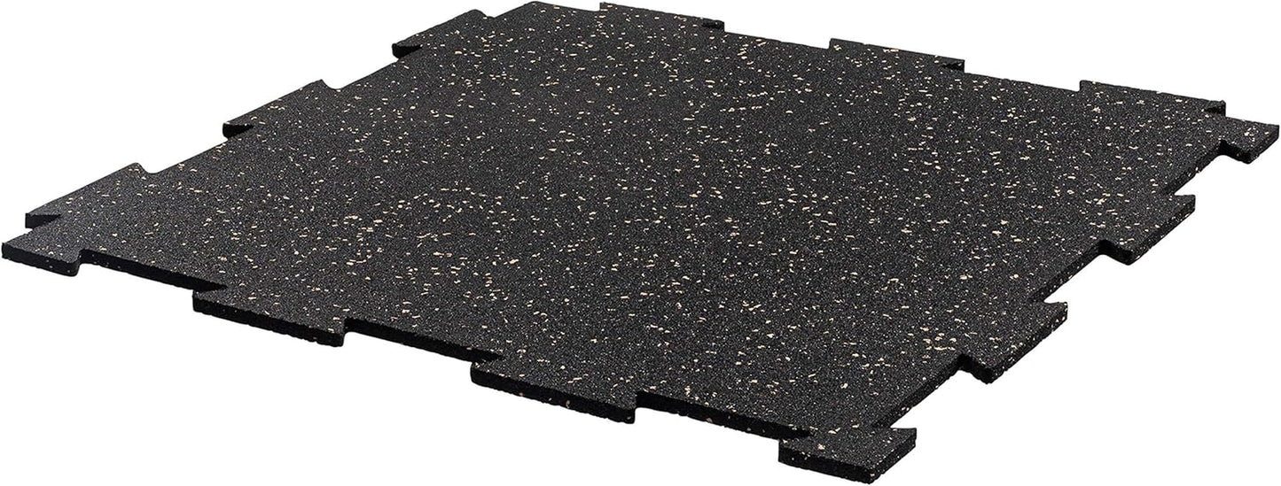 Genaflex Lite Rubber 8Mm Interlocking Tiles for Gym Flooring, Exercise Equipment, Exercise Areas - 20" X 20"