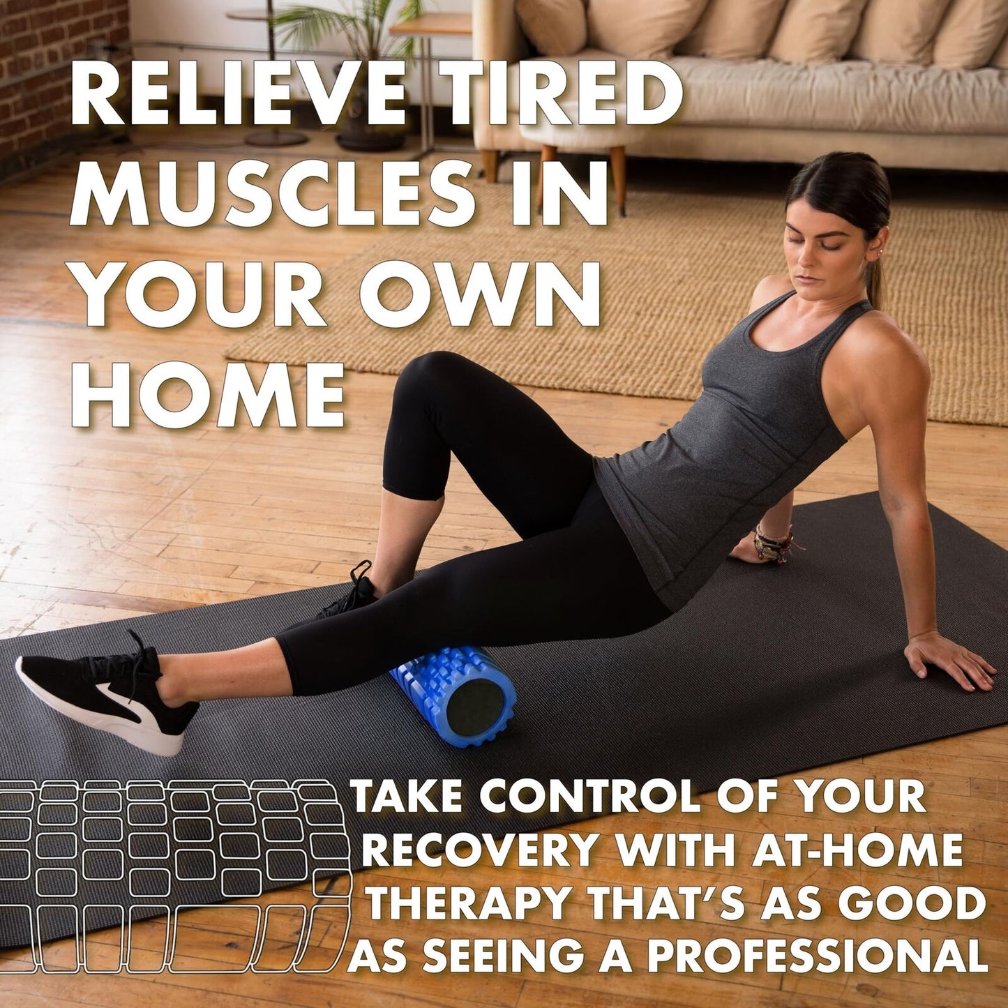 321 STRONG Foam Roller - Medium Density Deep Tissue Massager for Muscle Massa...