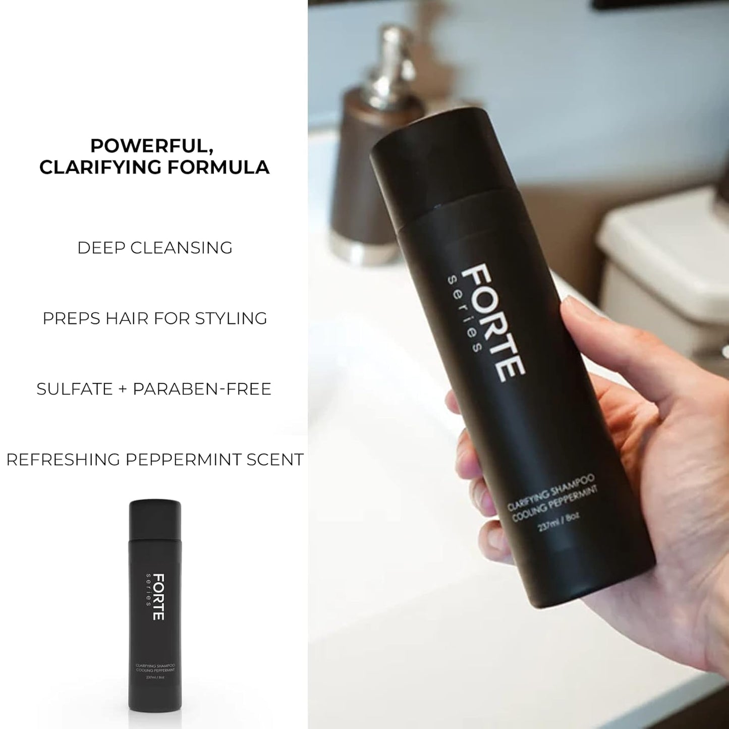 Clarifying Shampoo for Men by Forte Series Hydrating & Clarifying Shampoo for Build up Removal Hair (8 Oz)
