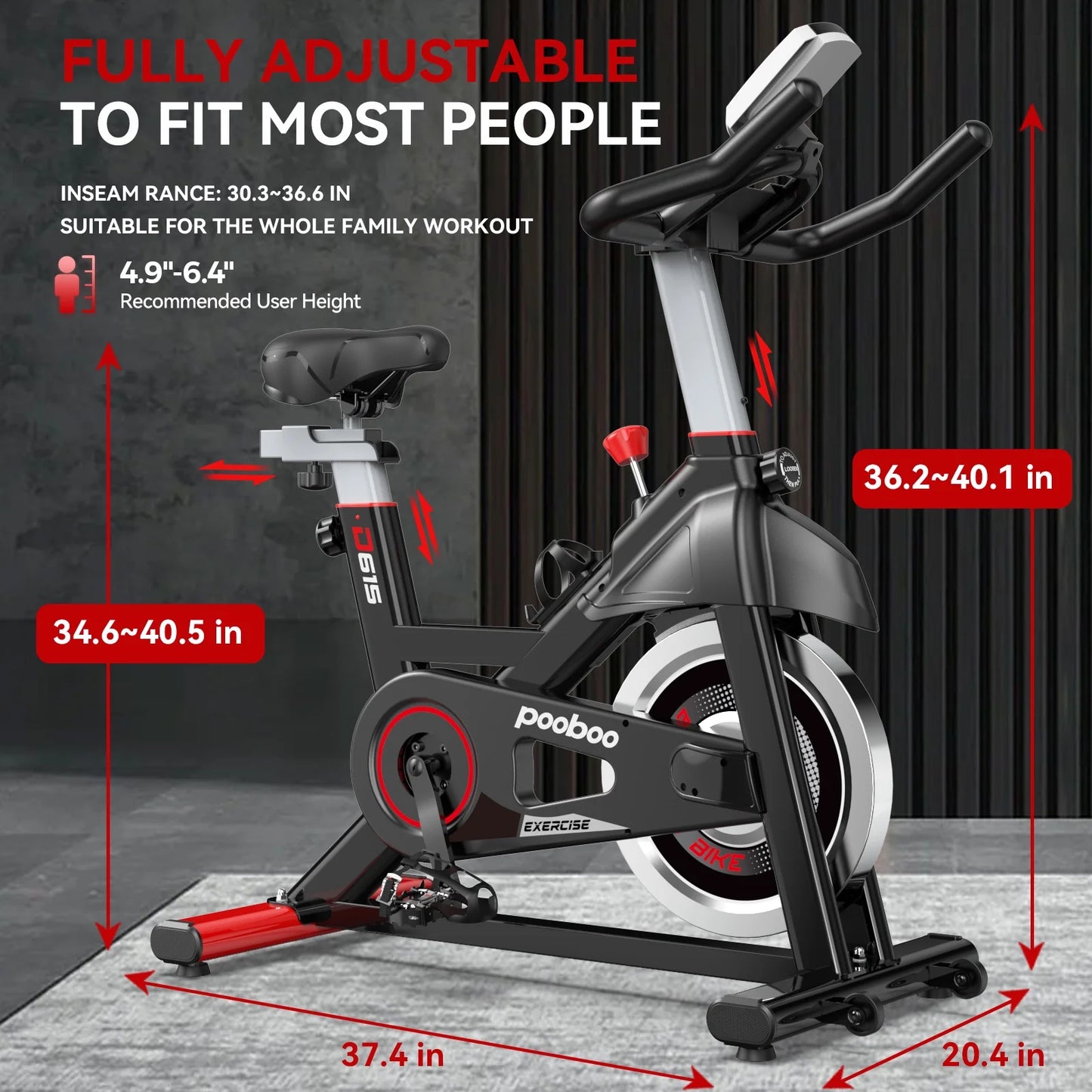 Exercise Bike Indoor Cardio Stationary Cycling Bike Magnetic Resistance Recumbent Bicycle with Monitor for Home Office Workout Max 350 Lbs