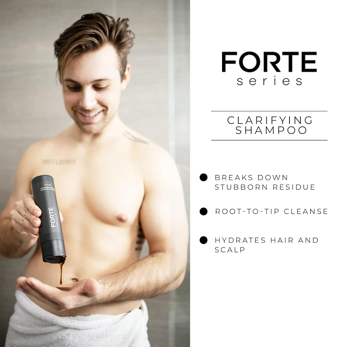 Clarifying Shampoo for Men by Forte Series Hydrating & Clarifying Shampoo for Build up Removal Hair (8 Oz)