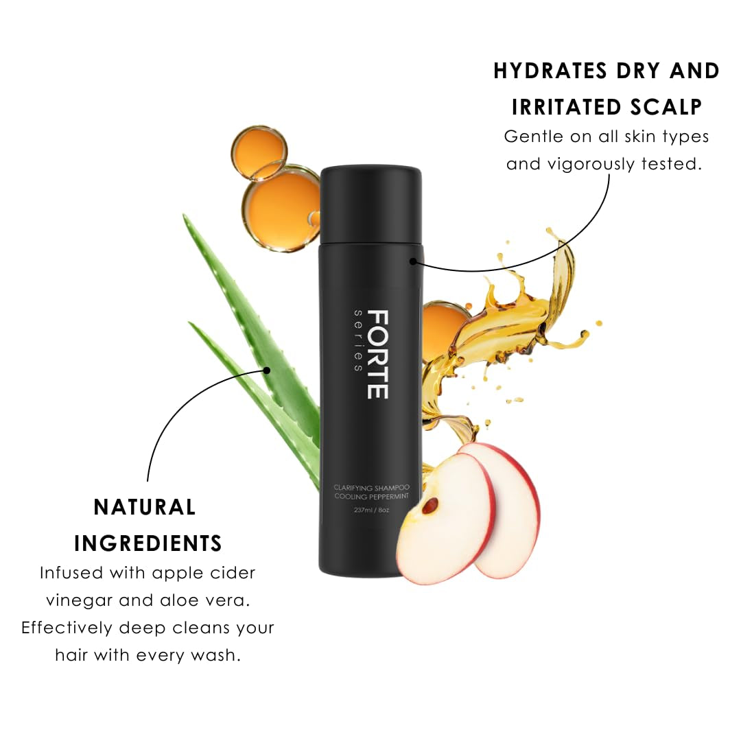 Clarifying Shampoo for Men by Forte Series Hydrating & Clarifying Shampoo for Build up Removal Hair (8 Oz)