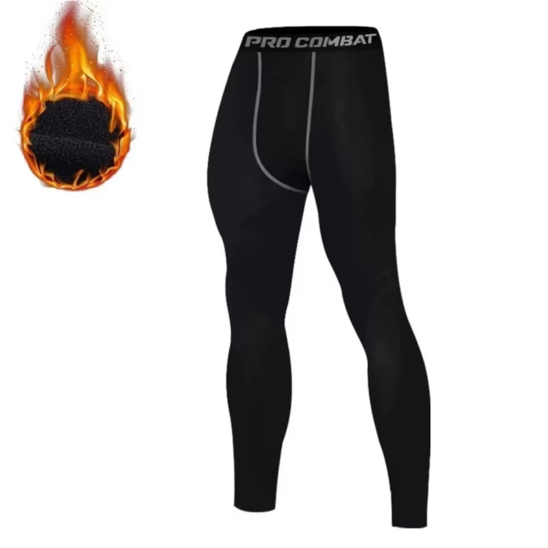 Men Undershirts Thermal Underwear Thin Fleece Elastic Compression Fitness for Winter Sprots Wear