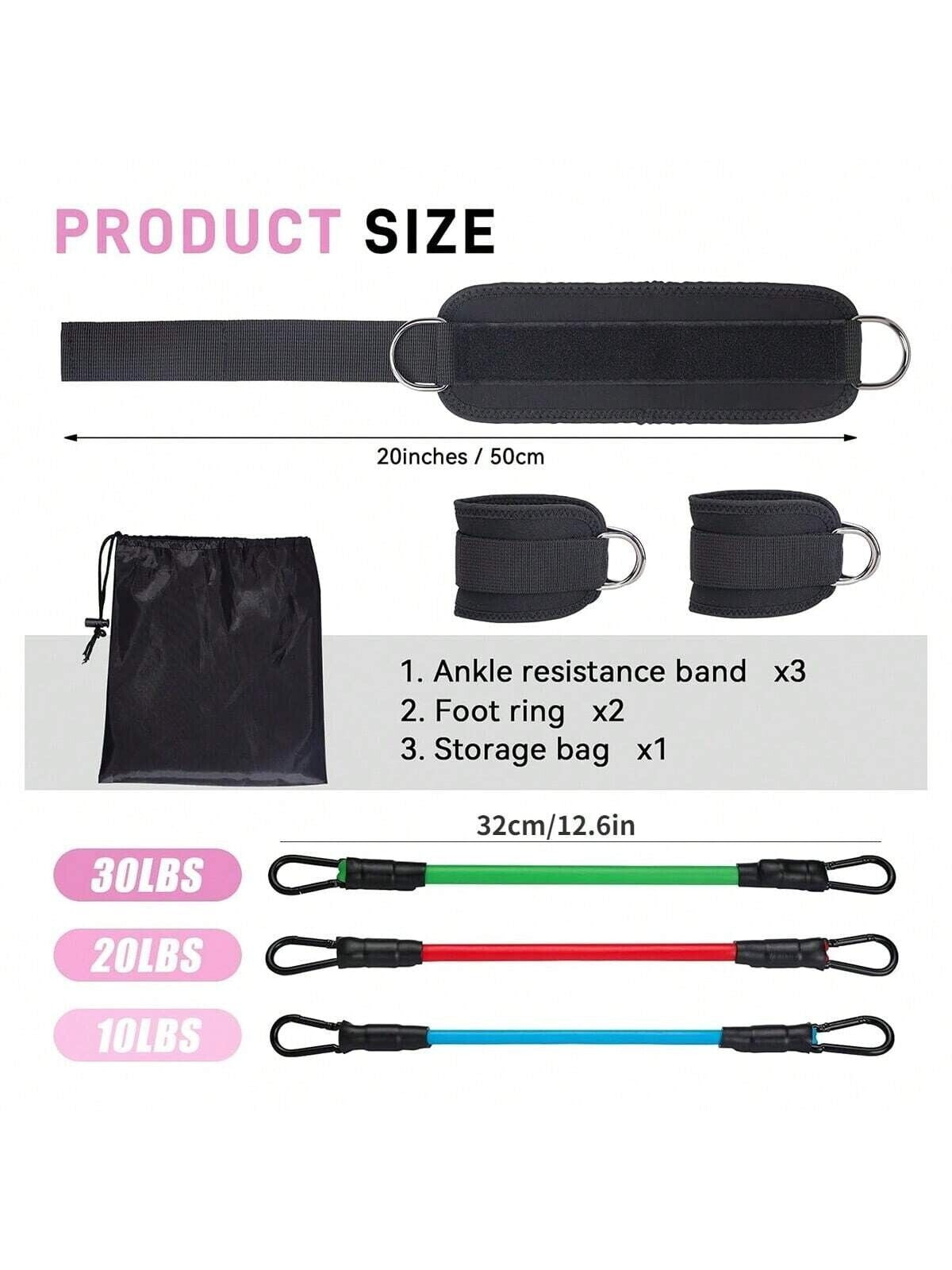 5Pcs Sports Fitness Strength Burst Ankle Resistance Stretch Trainer Hip Leg Yoga