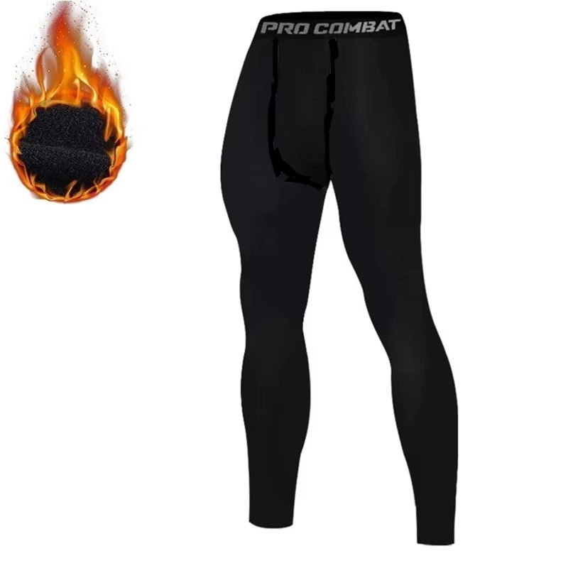 Men Undershirts Thermal Underwear Thin Fleece Elastic Compression Fitness for Winter Sprots Wear