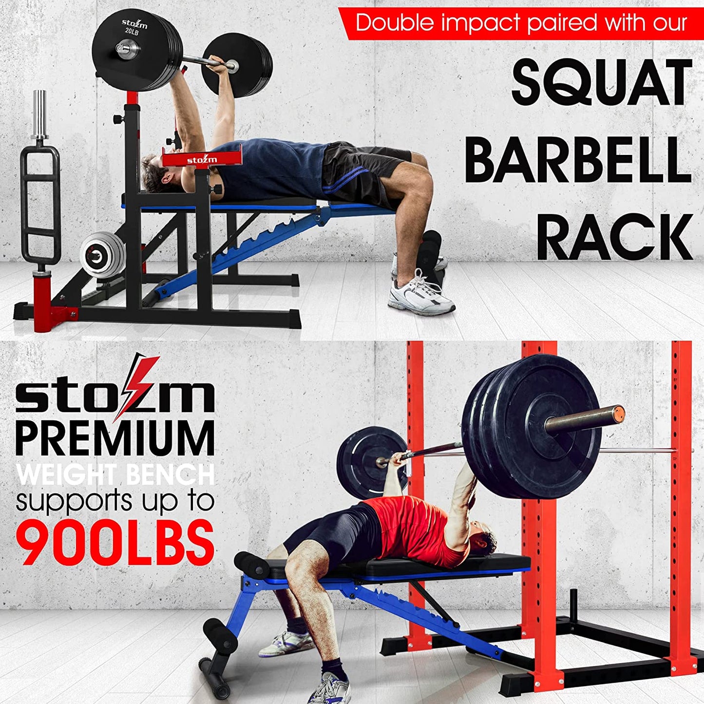 Adjustable Weight Bench / Utility Weight Bench with Foldable Design - Multi-Purpose Flat/Incline/Decline Bench for Home Gym (Cobalt) (UXT5)