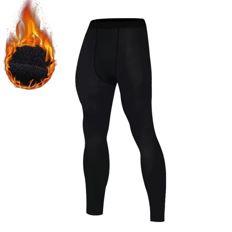 Men Undershirts Thermal Underwear Thin Fleece Elastic Compression Fitness for Winter Sprots Wear