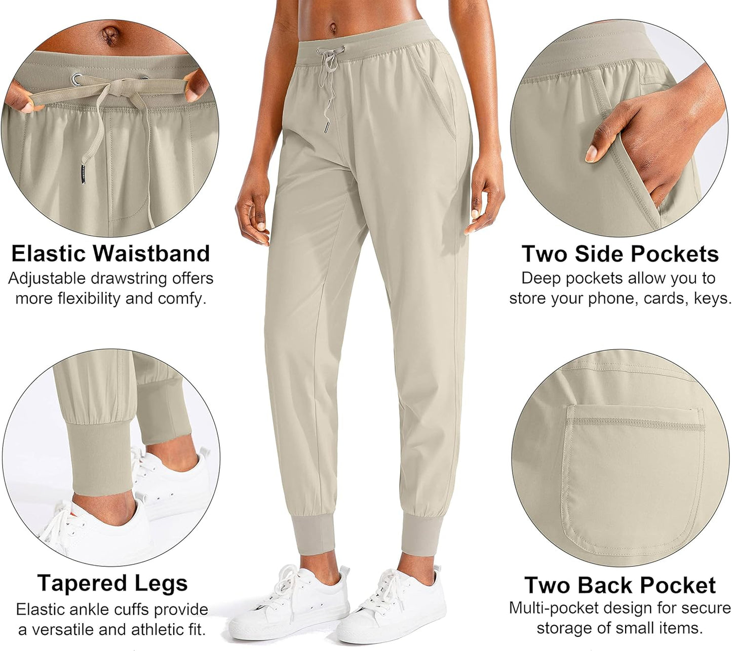 Women'S Lightweight Joggers Pants with Pockets Athletic Workout Joggers for Women with Elastic Waist