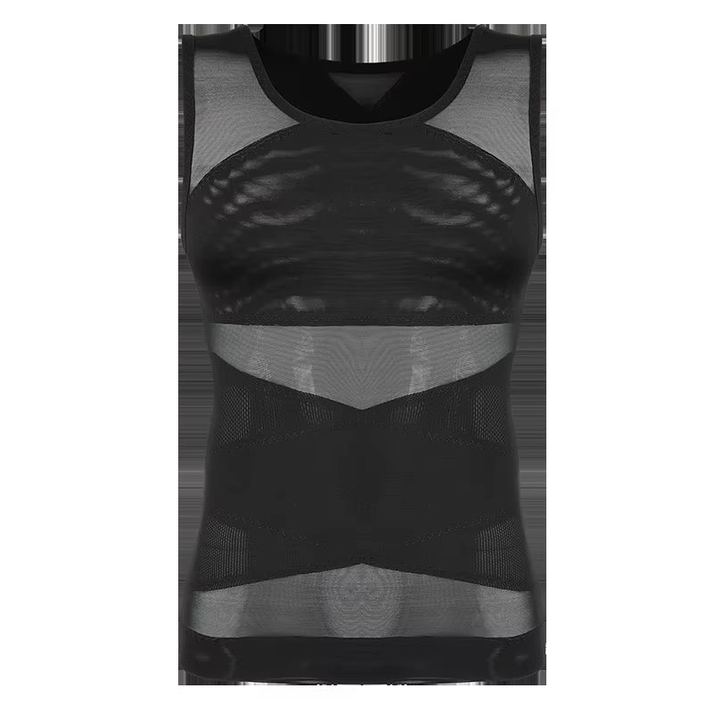 Mens Compression Shirts Body Shaper Slimming Undershirt Tank Tops Sleeveless Workout Tummy Control Shapewear Vest