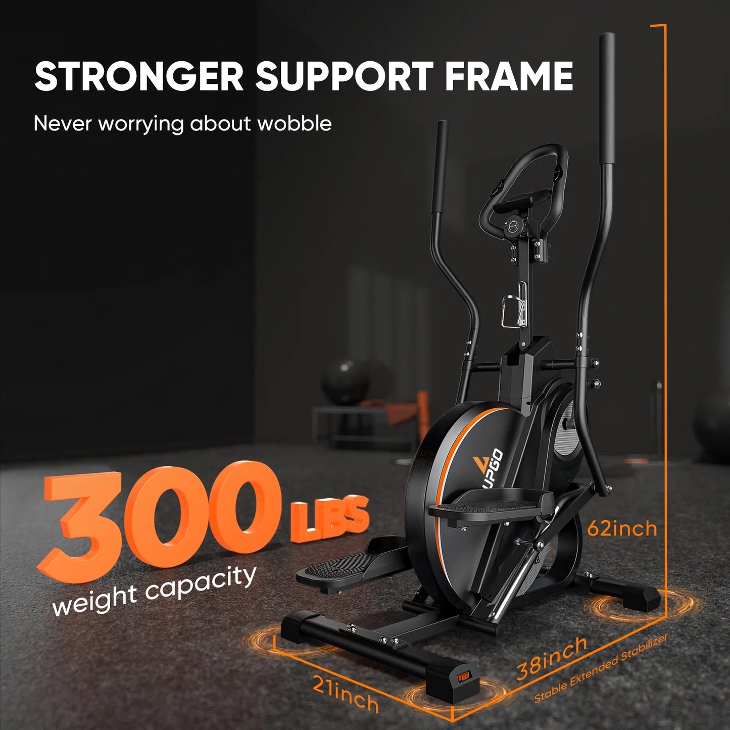 Pro Cardio Climber Stepping Elliptical Machine, 3 in 1 Elliptical, Total Body Fitness Cross Trainer with Hyper-Quiet Magnetic Drive System
