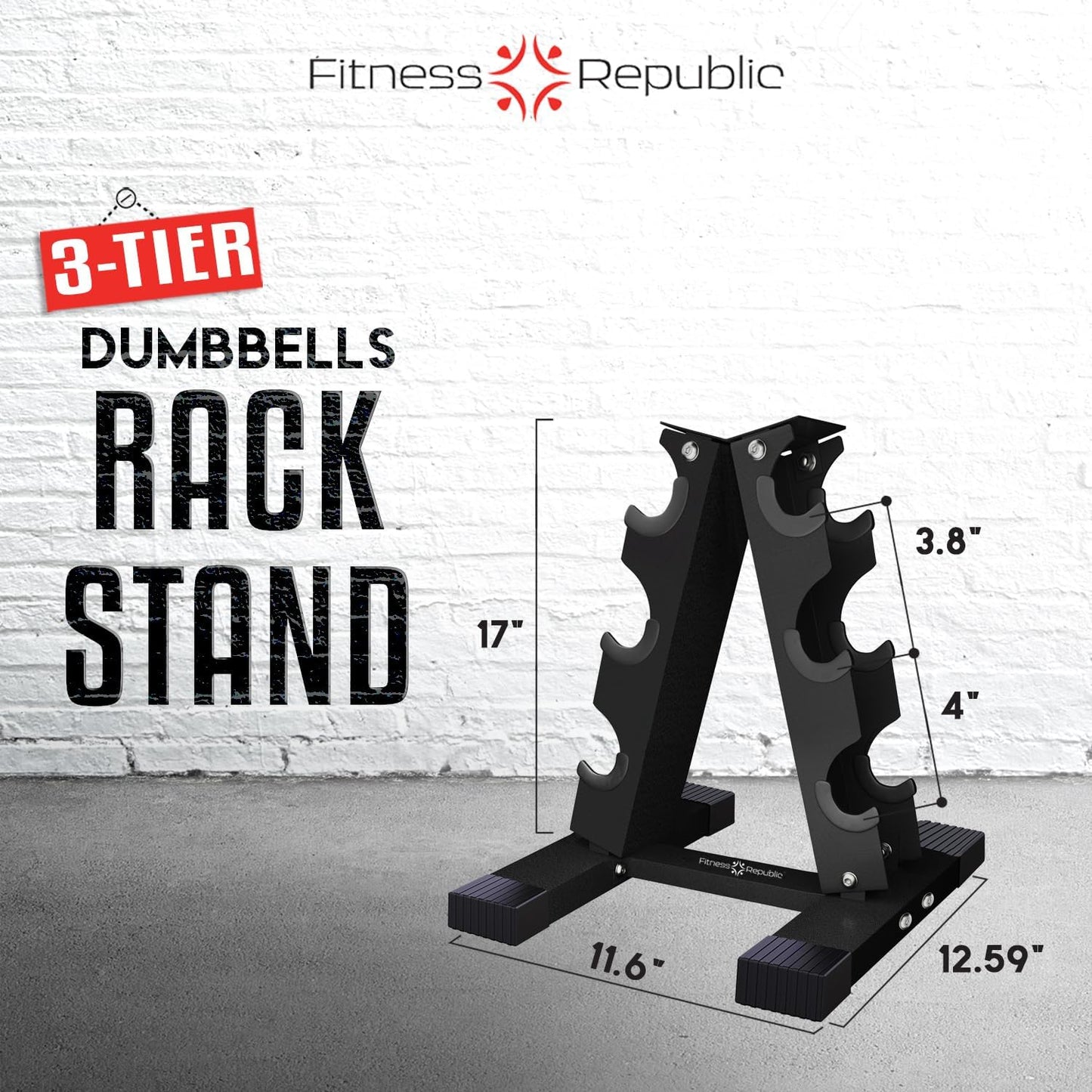 Neoprene Dumbbells Weight Storage Rack - 2.0 MM Thick Steel Weight Organizer - Ideal Choice for Home Gym - Easy to Assemble and Store