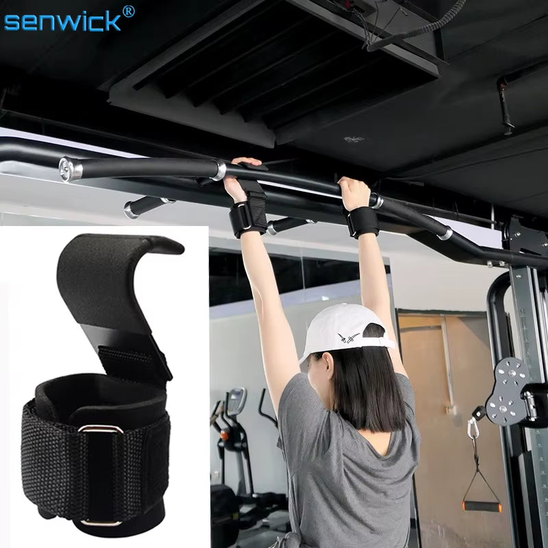 Enhanced Version Weight Lifting Hook Hand-Bar Wrist Straps Glove Weight Lifting Strength Training Gym Fitness Hook Weight