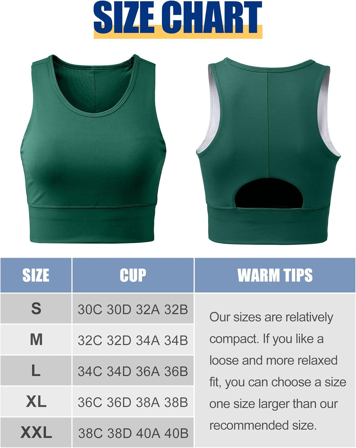 Sports Bras for Women High Impact Sports Bra - Removable Padded Yoga Racerback Bra Workout Crop Tops