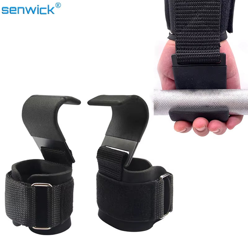 Enhanced Version Weight Lifting Hook Hand-Bar Wrist Straps Glove Weight Lifting Strength Training Gym Fitness Hook Weight