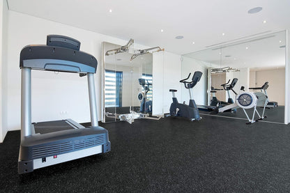 Genaflex Lite Rubber 8Mm Interlocking Tiles for Gym Flooring, Exercise Equipment, Exercise Areas - 20" X 20"