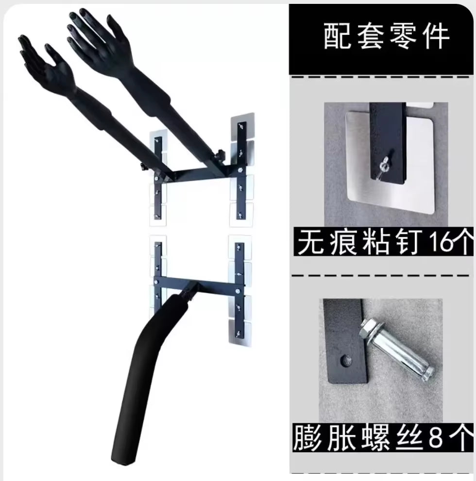 Wing Chun Boxing Hand Trainer, Multifunctional Hand-Shaped Wooden Pile, Wall-Mounted Spring Jeet Kune Weights