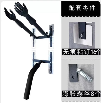 Wing Chun Boxing Hand Trainer, Multifunctional Hand-Shaped Wooden Pile, Wall-Mounted Spring Jeet Kune Weights