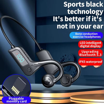 Bone Conduction Wireless Earphones Wireless Conduction Headset Open Ear Headphones Workout Headphones for Sports Workout Cycling