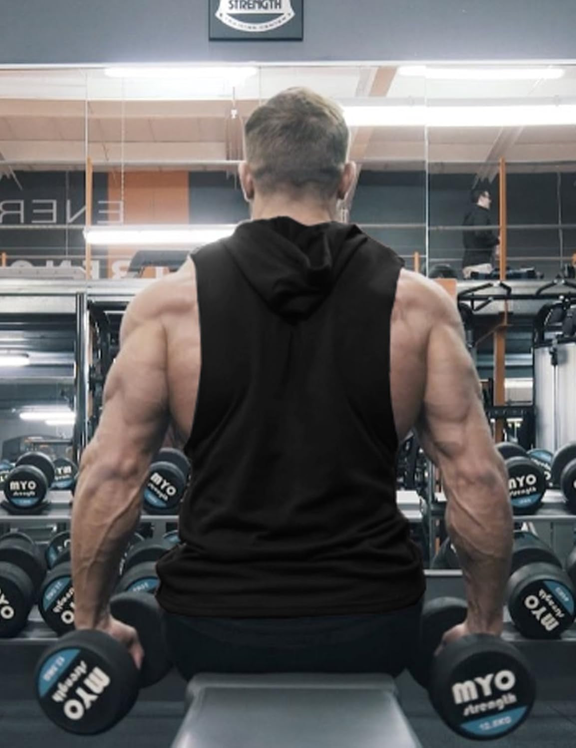 Men'S 2 Pack Workout Hooded Tank Tops Bodybuilding Muscle Cut off T Shirt Sleeveless Gym Hoodies