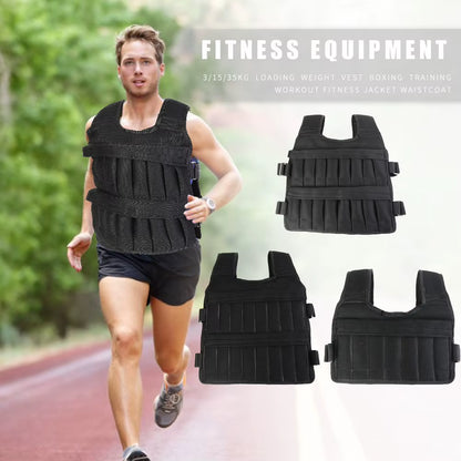 3/15/35Kg Weighted Vest Adjustable Workout Weight Jacket Weighted Exercise Vest for Workout Strength Training Running Fitness