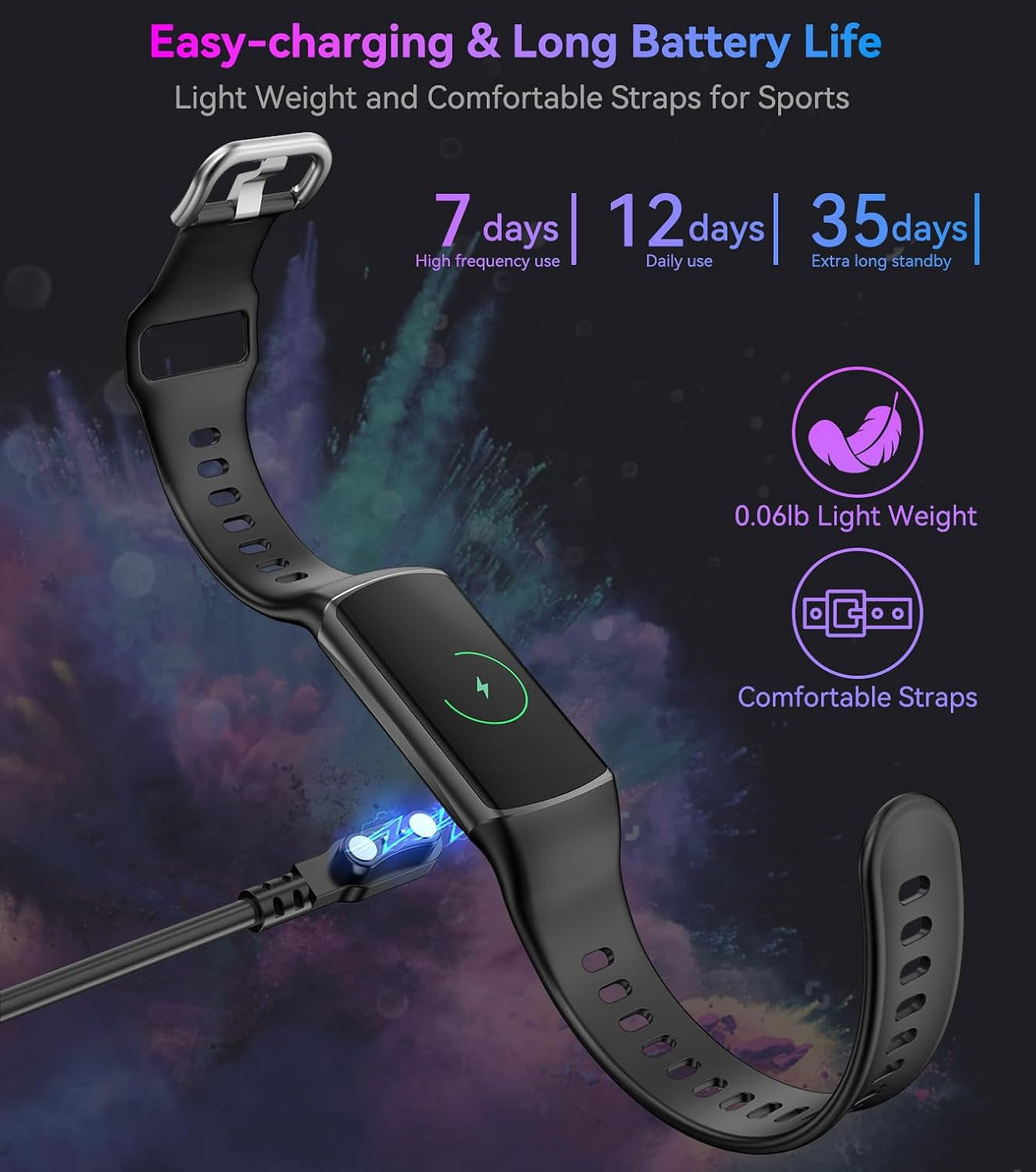 Smart Watch Fitness Tracker with 24/7 Heart Rate, Blood Oxygen Blood Pressure Monitor Sleep Tracker 120 Sports Modes Activity Tracker Step Calorie Counter IP68 Waterproof for Andriod Iphone Women Men