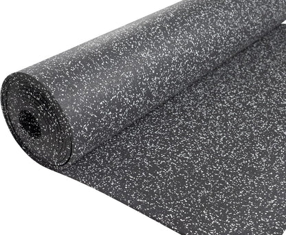 Rubber Gym Floor Mat - Heavy Duty Commercial Protective Gym Flooring Roll, 8Mm Thick (10% Grey, 4' X 20')