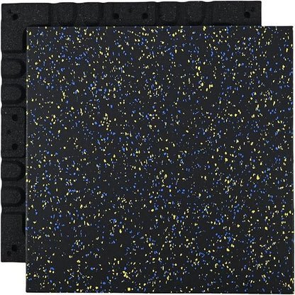 Rubber Gym Flooring, 0.98'' Thick High-Density Gym Mats, 20" X 20" Exercise Workout Equipment Mat for Home Gym, 4 Pack