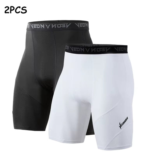 2PCS Running Tights Cool Dry Athletic Workout Cycling Shorts Leggings Sports Baselayer Running Athletic Workout Active Pants