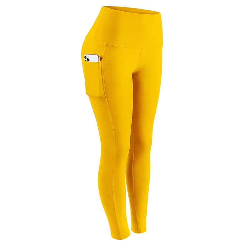 Women Yoga Pants with Pockets High Waisted Tummy Control Workout Leggings Butt Lifting Workout Tights Activewear
