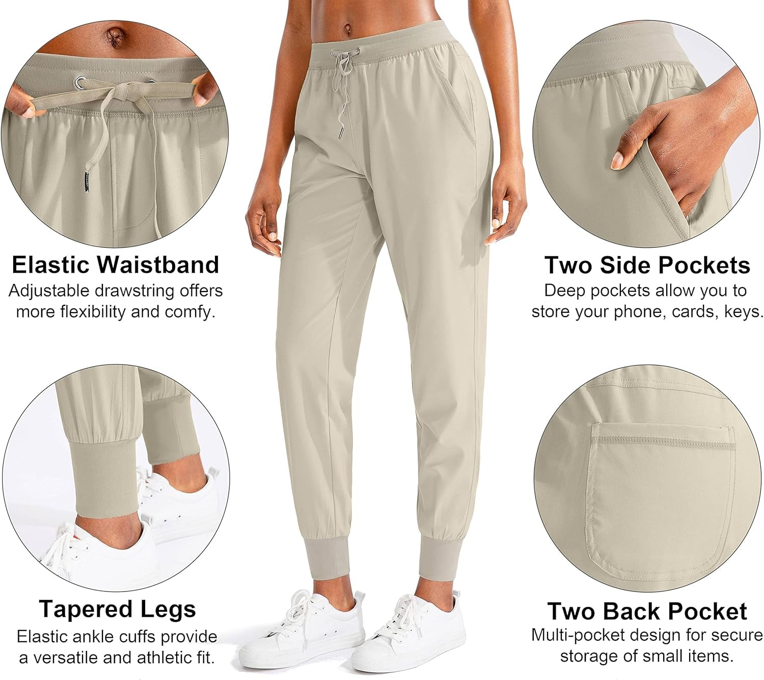Women'S Lightweight Joggers Pants with Pockets Athletic Workout Joggers for Women with Elastic Waist