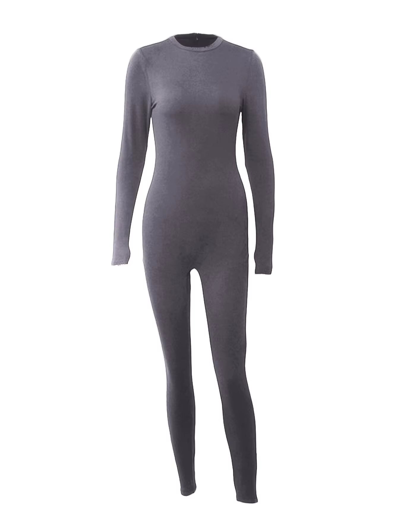 LW Plain Long Sleeve Jumpsuits Workout Yoga One Piece Back Zip Leggings Romper Bodycon Bodysuit Sexy Workout Unitard Playsuits