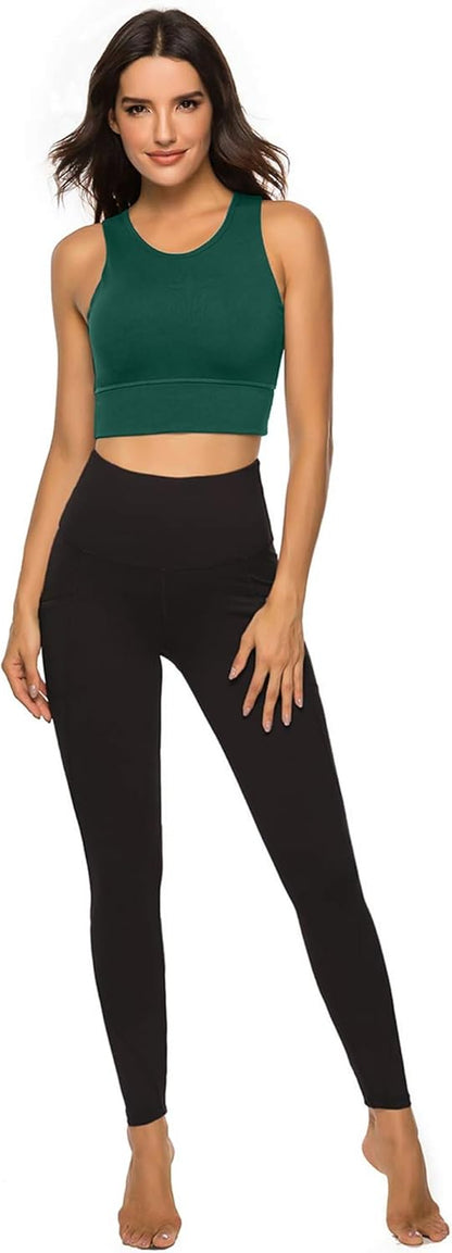 Sports Bras for Women High Impact Sports Bra - Removable Padded Yoga Racerback Bra Workout Crop Tops