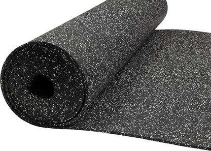Rubber Gym Floor Mat - Heavy Duty Commercial Protective Gym Flooring Roll, 8Mm Thick (10% Grey, 4' X 20')