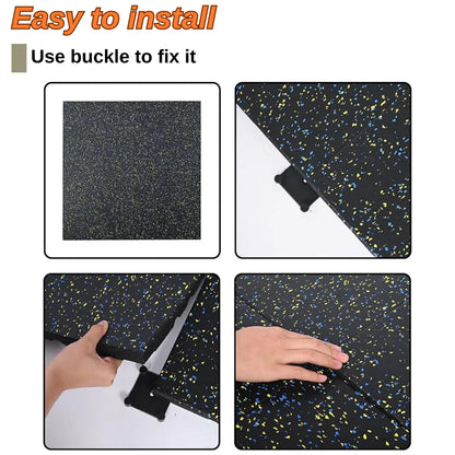 Rubber Gym Flooring, 0.98'' Thick High-Density Gym Mats, 20" X 20" Exercise Workout Equipment Mat for Home Gym, 4 Pack