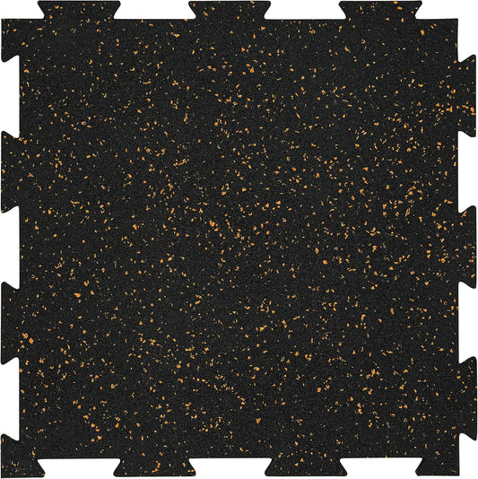 Genaflex Lite Rubber 8Mm Interlocking Tiles for Gym Flooring, Exercise Equipment, Exercise Areas - 20" X 20"