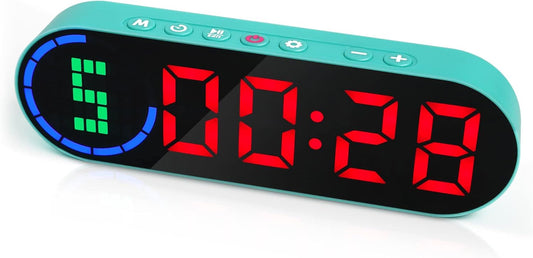 Portable Gym Timer for Home Gym Interval Timer for Workout with Time Progress Bar/Rounds, Workout Clock for Boxing HIIT Tabata Emom Fitness Rechargeable Battery Powered…