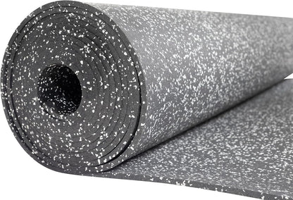Rubber Gym Floor Mat - Heavy Duty Commercial Protective Gym Flooring Roll, 8Mm Thick (10% Grey, 4' X 20')