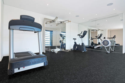 Genaflex Lite Rubber 8Mm Interlocking Tiles for Gym Flooring, Exercise Equipment, Exercise Areas - 20" X 20"