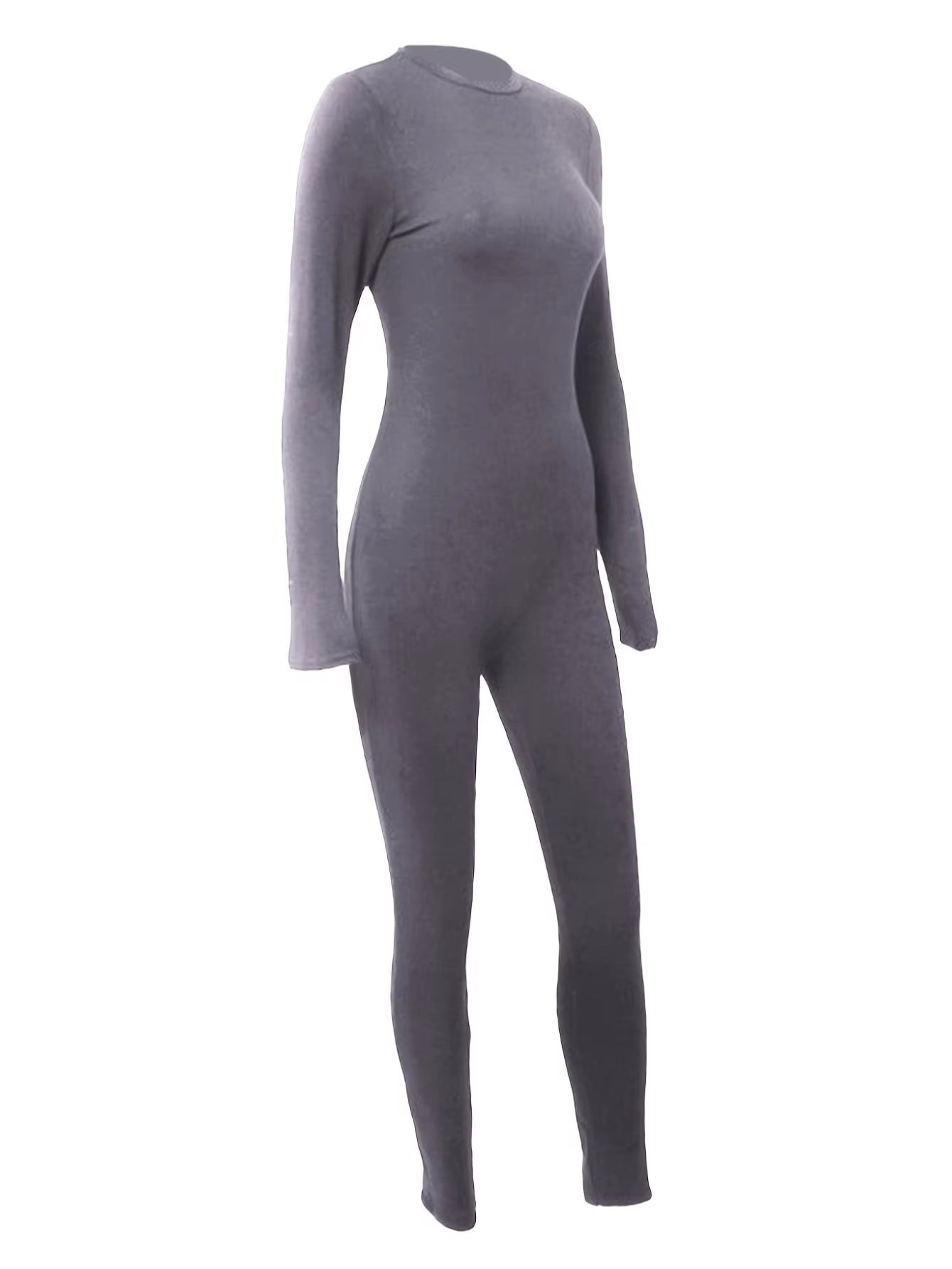 LW Plain Long Sleeve Jumpsuits Workout Yoga One Piece Back Zip Leggings Romper Bodycon Bodysuit Sexy Workout Unitard Playsuits