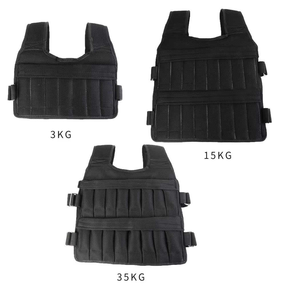 3/15/35Kg Weighted Vest Adjustable Workout Weight Jacket Weighted Exercise Vest for Workout Strength Training Running Fitness