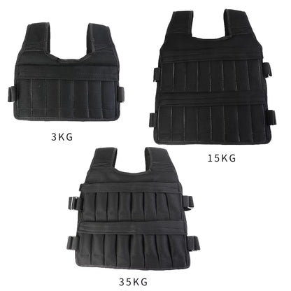 3/15/35Kg Weighted Vest Adjustable Workout Weight Jacket Weighted Exercise Vest for Workout Strength Training Running Fitness