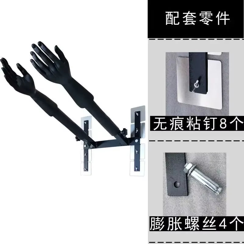 Wing Chun Boxing Hand Trainer, Multifunctional Hand-Shaped Wooden Pile, Wall-Mounted Spring Jeet Kune Weights