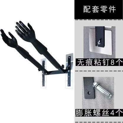Wing Chun Boxing Hand Trainer, Multifunctional Hand-Shaped Wooden Pile, Wall-Mounted Spring Jeet Kune Weights